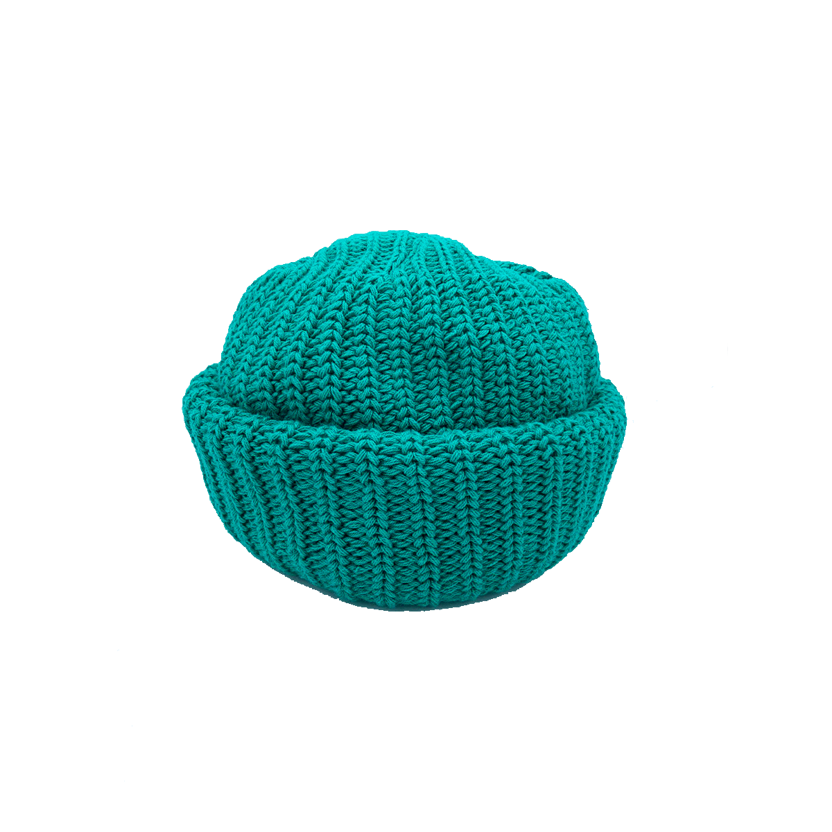 Double Cuff Large Knit Beanie (Jungle Teal)
