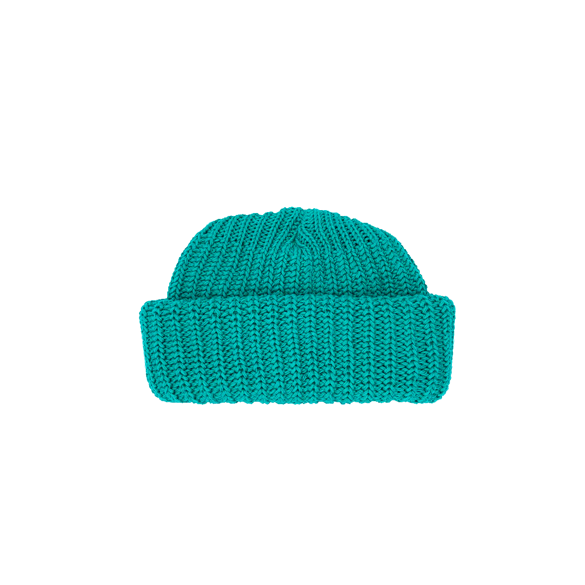 Double Cuff Large Knit Beanie (Jungle Teal)