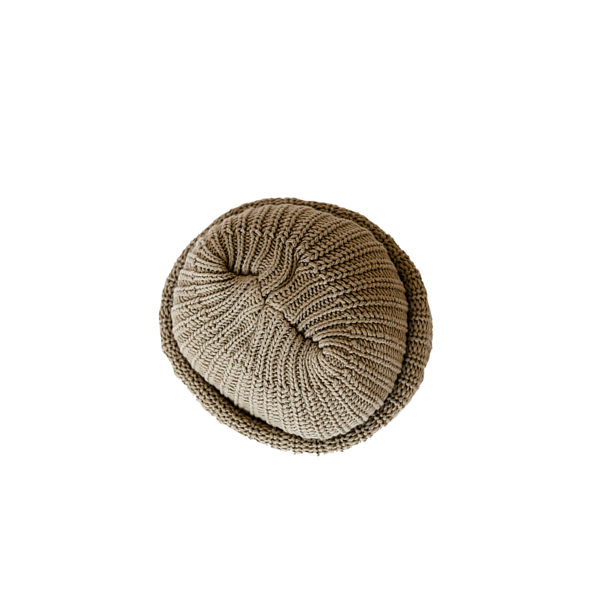 Double Cuff Large Knit Beanie (Sand)
