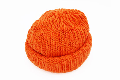 Double Cuff Large Knit Beanie (Citrus)