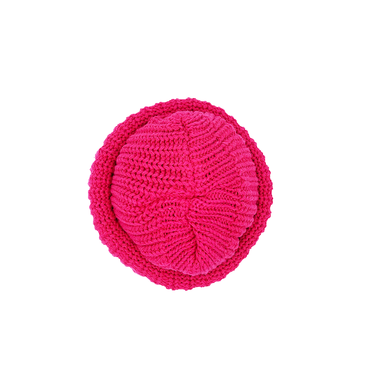 Double Cuff Large Knit Beanie (Magenta Pink)